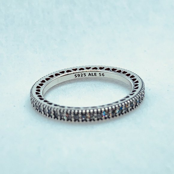 Pandora Sparkle and Hearts Silver Ring - Picture 2 of 7